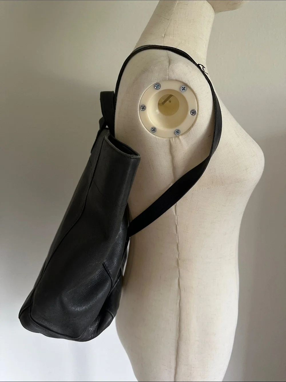 Black Leather Tote Bag/backpack- Classic Everyday Carry